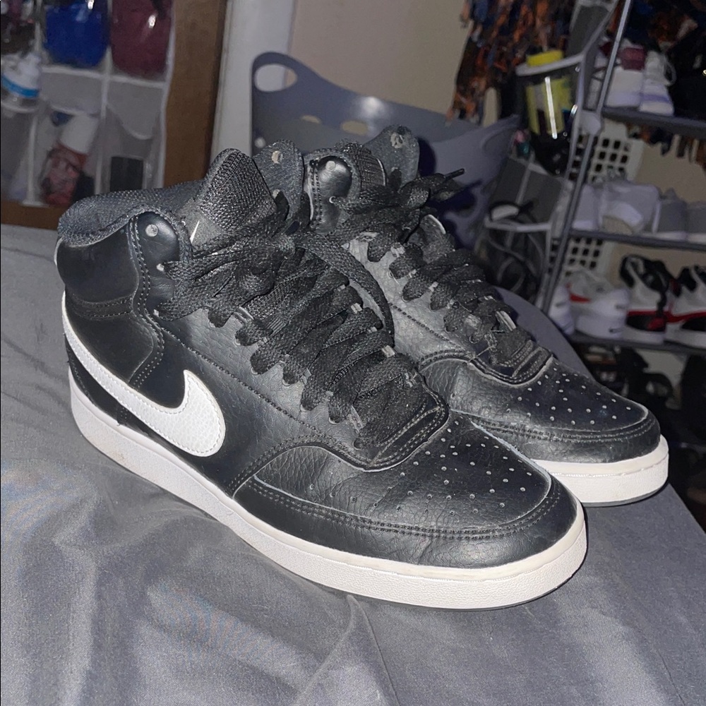 Nike Black and White High-Top Sneakers
